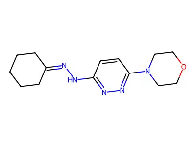 Cyclohexanone, 2-(6-morpholino-3-pyridazinyl)hydrazone structure