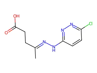 4-[(6-Chloropyridazin-3-yl)hydrazinylidene]pentanoic acid structure