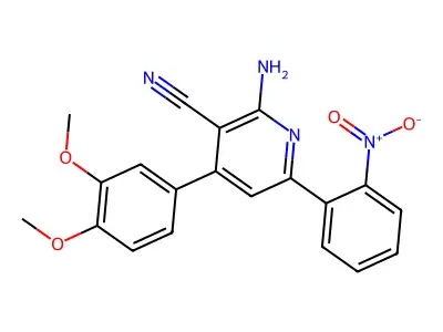 2-Amino-4-(3,4-dimethoxyphenyl)-6-(2-nitrophenyl)pyridine-3-carbonitrile structure