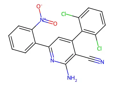 2-Amino-4-(2,6-dichlorophenyl)-6-(2-nitrophenyl)pyridine-3-carbonitrile structure