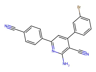 2-Amino-4-(3-bromophenyl)-6-(4-cyanophenyl)pyridine-3-carbonitrile structure
