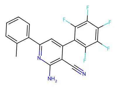 2-amino-6-(2-methylphenyl)-4-(2,3,4,5,6-pentafluorophenyl)pyridine-3-carbonitrile structure