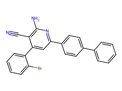 2-Amino-4-(2-bromophenyl)-6-(4-phenylphenyl)pyridine-3-carbonitrile structure