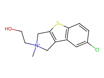 7-chloro-2-(2-hydroxyethyl)-2-methyl-2,3-dihydro-1H-[1]benzothieno[2,3-c]pyrrol-2-ium structure