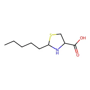 2-Pentyl-1,3-thiazolidine-4-carboxylic acid structure