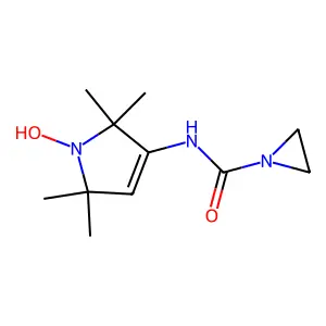 N-(1-hydroxy-2,2,5,5-tetramethylpyrrol-3-yl)aziridine-1-carboxamide structure