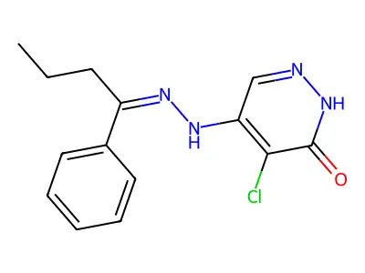 5-chloro-4-[2-(1-phenylbutylidene)hydrazinyl]-1H-pyridazin-6-one structure