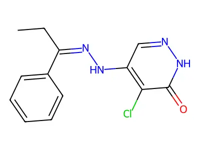 5-chloro-4-[2-(1-phenylpropylidene)hydrazinyl]-1H-pyridazin-6-one structure