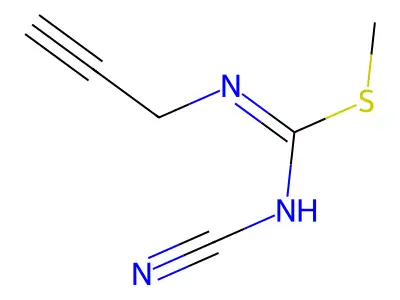 Carbamimidothioic acid, N-cyano-N'-2-propynyl-, methyl ester structure