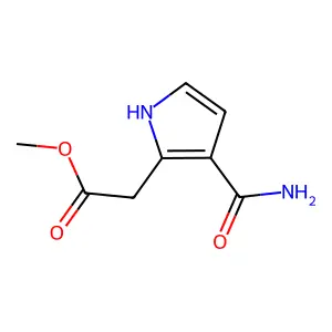methyl 2-(3-carbamoyl-1H-pyrrol-2-yl)acetate structure