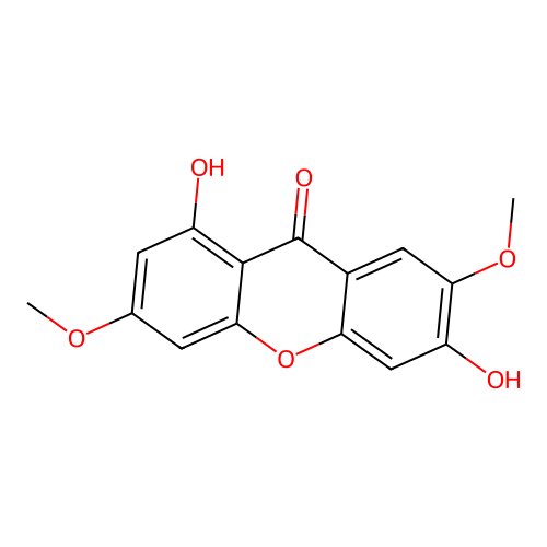 1,6-Dihydroxy-3,7-dimethoxyxanthone structure