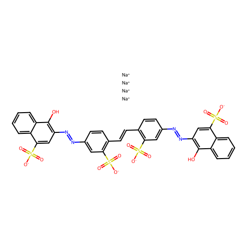 Sodium 3,3'-((ethene-1,2-diylbis(3-sulfonato-4,1-phenylene))bis(diazene-2,1-diyl))bis(4-hydroxynaphthalene-1-sulfonate) structure