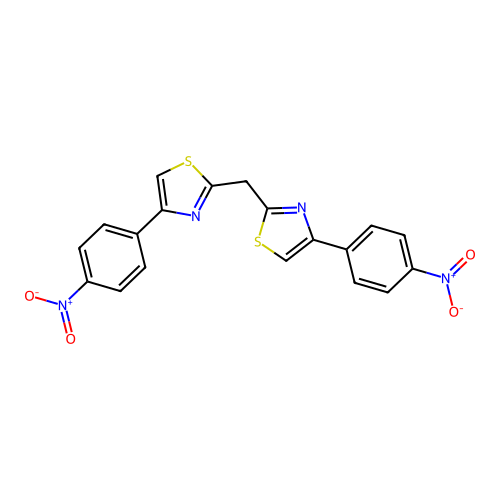 Bis(4-(4-nitrophenyl)thiazol-2-yl)methane structure