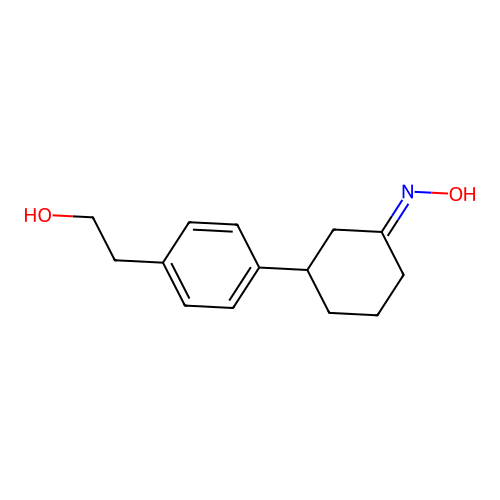 Cyclohexanone, 3-(4-(2-hydroxyethyl)phenyl)-, oxime structure