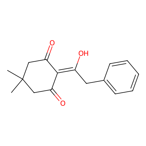 3-Hydroxy-5,5-dimethyl-2-(2-phenylacetyl)-2-cyclohexen-1-one structure