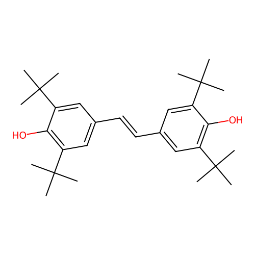 3,5,3',5',-Tetra-tert-butyl-4,4'-dihydroxy-1,2-diphenylethylene structure