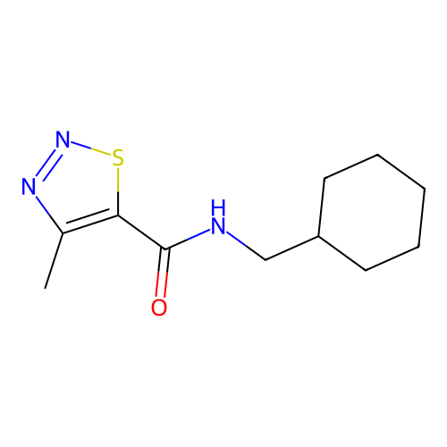 1,2,3-Thiadiazole-5-carboxamide, N-(cyclohexylmethyl)-4-methyl- structure