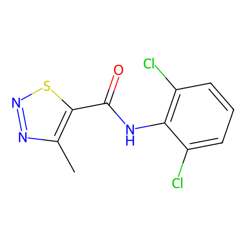 N-(2,6-dichlorophenyl)-4-methylthiadiazole-5-carboxamide structure