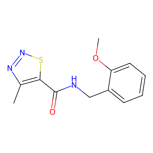 N-(2-methoxybenzyl)-4-methyl-1,2,3-thiadiazole-5-carboxamide structure