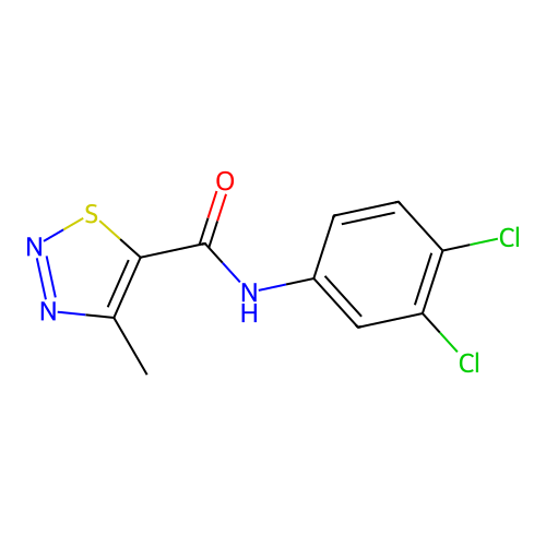 N-(3,4-dichlorophenyl)-4-methylthiadiazole-5-carboxamide structure