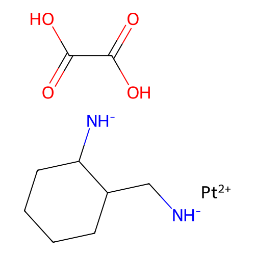 (1R-trans)-(2-aminocyclohexanemethanamine-N,N')[ethanedioato(2-)-O,O']platinum structure