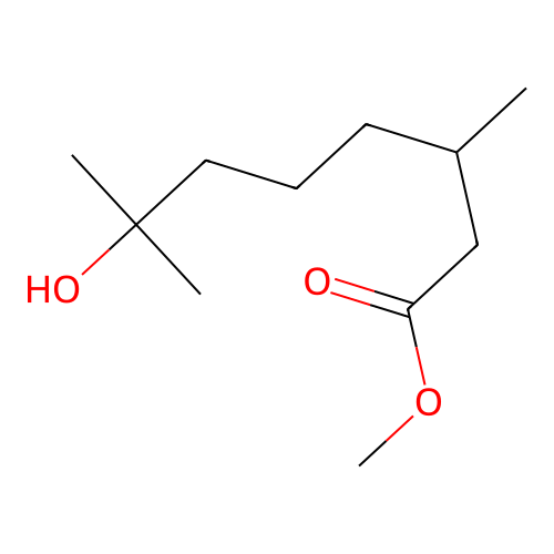 Octanoic acid, 7-hydroxy-3,7-dimethyl-, methyl ester structure