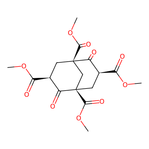 tetramethyl (1R,3S,5R,7S)-2,6-dioxobicyclo[3.3.1]nonane-1,3,5,7-tetracarboxylate structure
