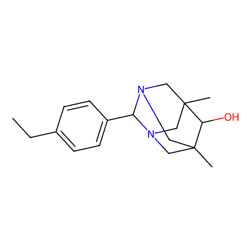 2-(4-Ethylphenyl)-5,7-dimethyl-1,3-diazatricyclo[3.3.1.1~3,7~]decan-6-ol structure