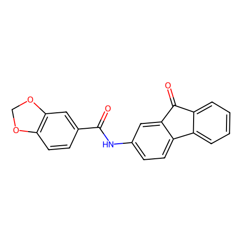 N-(9-oxo-9H-fluoren-2-yl)-1,3-benzodioxole-5-carboxamide structure