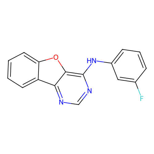 N-(3-fluorophenyl)[1]benzofuro[3,2-d]pyrimidin-4-amine structure