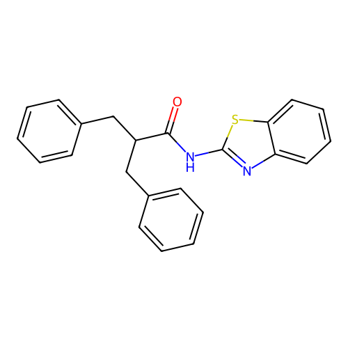 N-(1,3-benzothiazol-2-yl)-2-benzyl-3-phenylpropanamide structure
