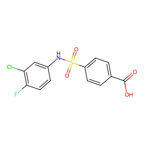 4-[(3-Chloro-4-fluorophenyl)sulfamoyl]benzoic acid structure