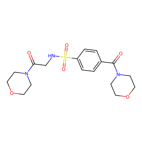 4-(morpholine-4-carbonyl)-N-(2-morpholino-2-oxoethyl)benzenesulfonamide structure