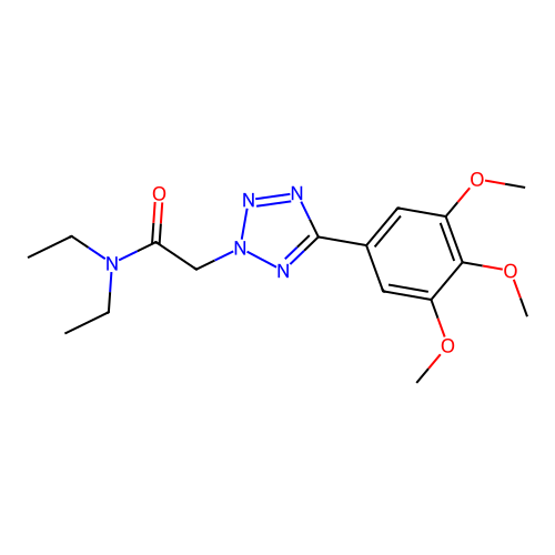 N,N-diethyl-2-(5-(3,4,5-trimethoxyphenyl)-2H-tetrazol-2-yl)acetamide structure