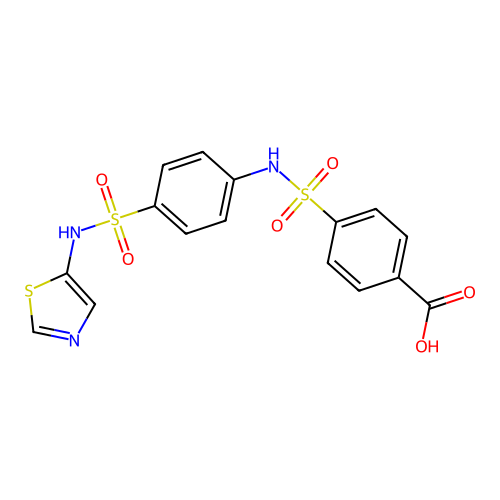 4-{[4-(1,3-Thiazol-5-ylsulfamoyl)phenyl]sulfamoyl}benzoic acid structure