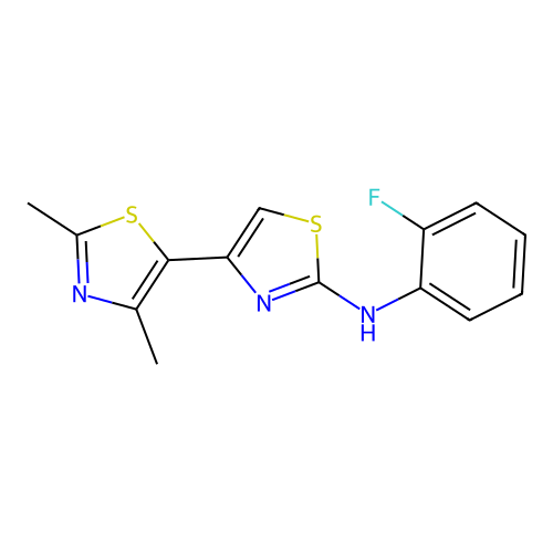 4-(2,4-dimethyl-1,3-thiazol-5-yl)-N-(2-fluorophenyl)-1,3-thiazol-2-amine structure
