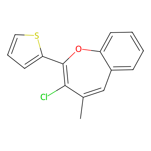 3-Chloro-4-methyl-2-(thiophen-2-yl)-1-benzoxepine structure