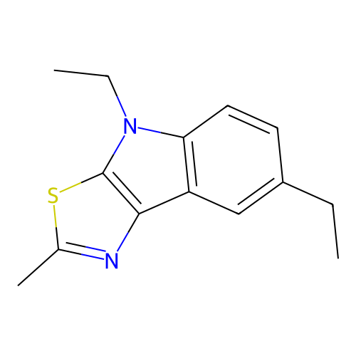 4,7-diethyl-2-methyl-4H-[1,3]thiazolo[5,4-b]indole structure