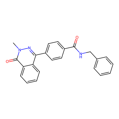 N-benzyl-4-(3-methyl-4-oxo-3,4-dihydrophthalazin-1-yl)benzamide structure
