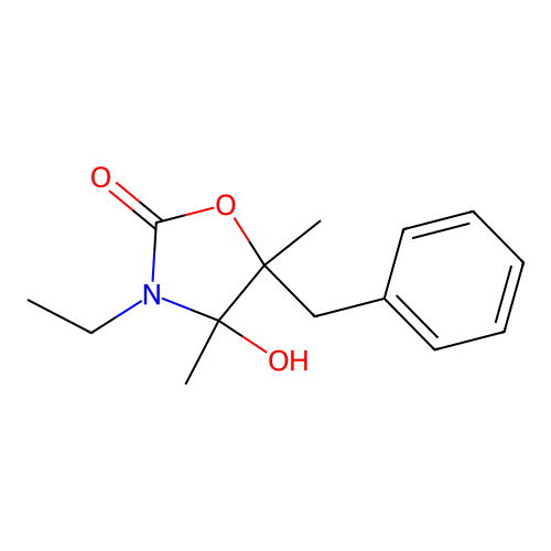 5-Benzyl-3-ethyl-4-hydroxy-4,5-dimethyl-1,3-oxazolidin-2-one structure
