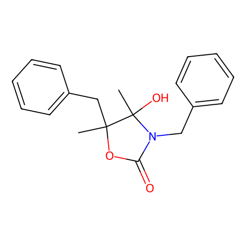 3,5-Dibenzyl-4-hydroxy-4,5-dimethyl-1,3-oxazolidin-2-one structure