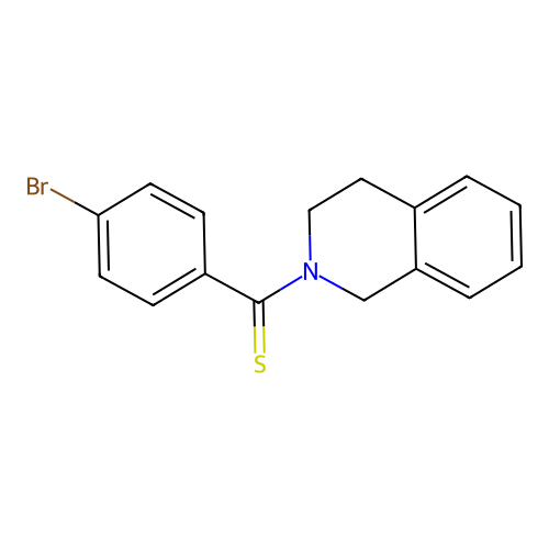 (4-bromophenyl)(3,4-dihydroisoquinolin-2(1H)-yl)methanethione structure