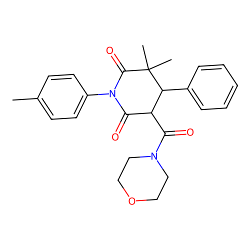 3,3-Dimethyl-5-(morpholine-4-carbonyl)-4-phenyl-1-(p-tolyl)piperidine-2,6-dione structure