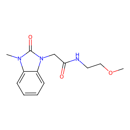 N-(2-Methoxy-ethyl)-2-(3-methyl-2-oxo-2,3-dihydro-benzoimidazol-1-yl)-acetamide structure
