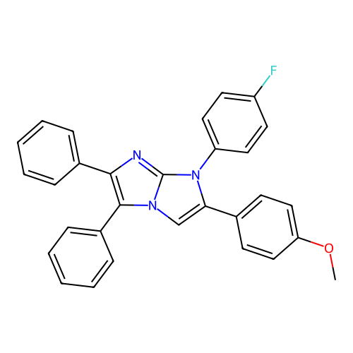 1-(4-fluorophenyl)-2-(4-methoxyphenyl)-5,6-diphenyl-1H-imidazo[1,2-a]imidazole structure