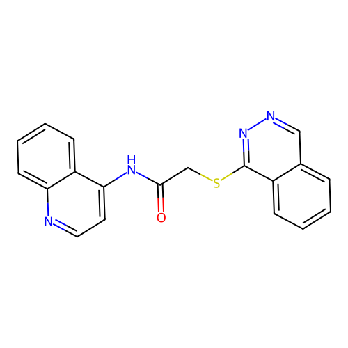 2-(phthalazin-1-ylsulfanyl)-N-(quinolin-4-yl)acetamide structure