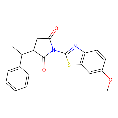 1-(6-Methoxy-1,3-benzothiazol-2-yl)-3-(1-phenylethyl)-2,5-pyrrolidinedione structure