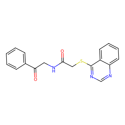 N-(2-oxo-2-phenylethyl)-2-(quinazolin-4-ylsulfanyl)acetamide structure