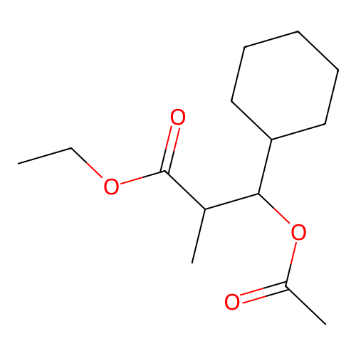 Ethyl 3-(acetyloxy)-3-cyclohexyl-2-methylpropanoate structure