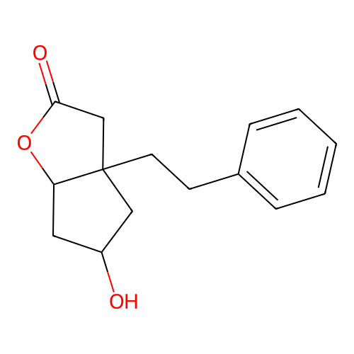 2H-Cyclopenta[b]furan-2-one, hexahydro-5-hydroxy-3a-(2-phenylethyl)- structure